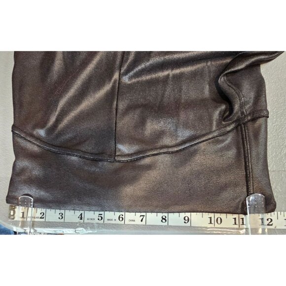 Spanx Womens S Quilted Faux Leather Leggings in Very Black - Picture 8 of 16
